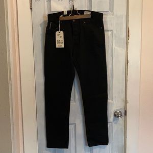 Slim fit stretch selvedge black denim 34/34